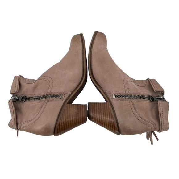 Sam Edelman Tan Louie Western Fringe Stack Heel Ankle Boots Size 5 Women’s - Picture 4 of 11